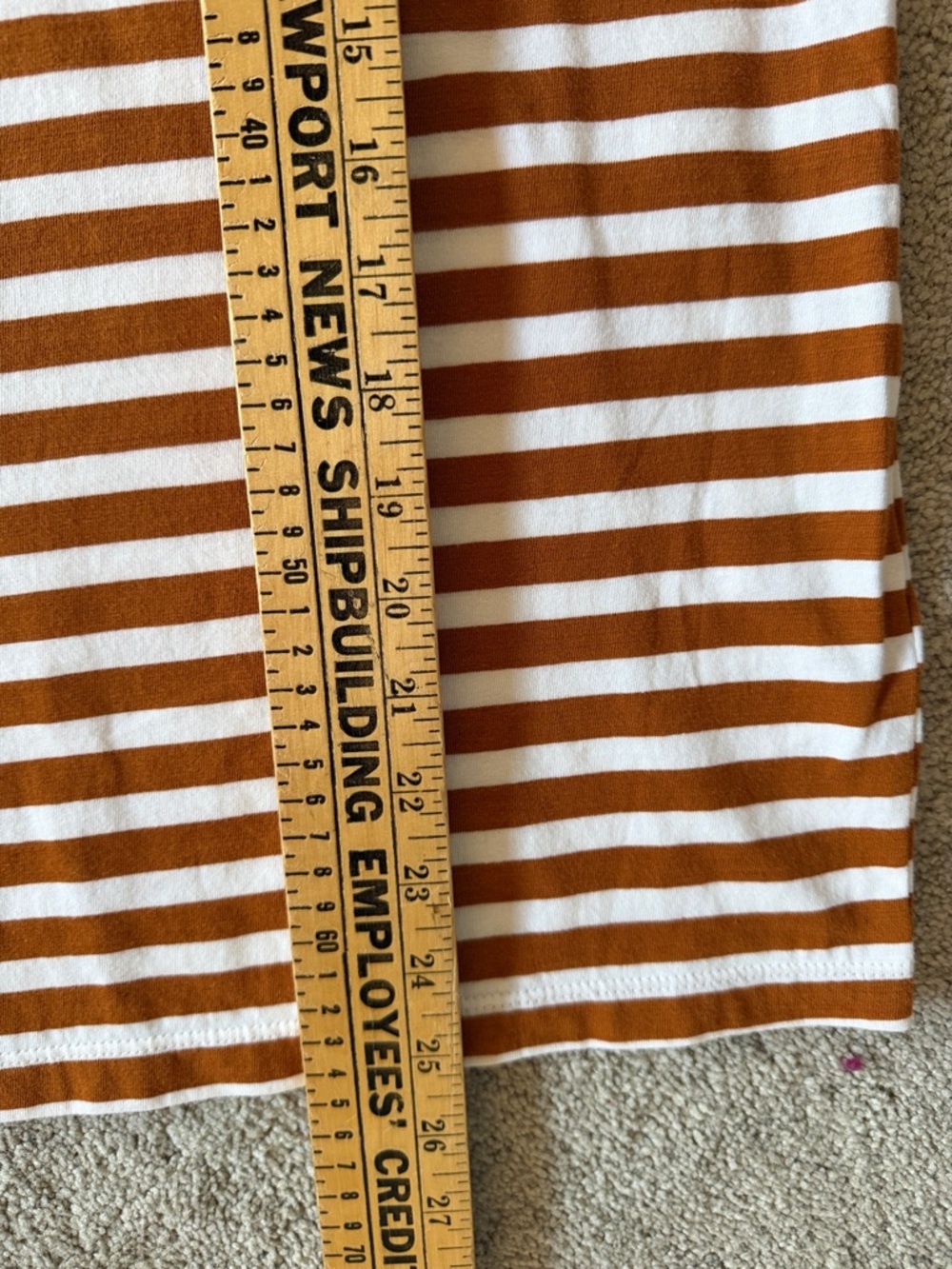 J. Crew Ivory Brown Striped Perfect Crew Tee Size Small NWT - Picture 5 of 6
